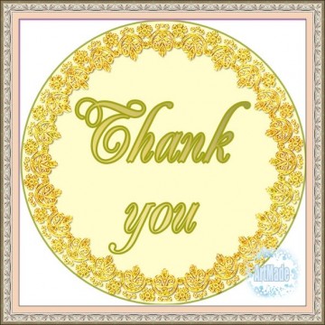 Наклейка круглая -1 Thank you
