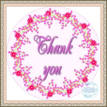 Наклейка круглая -10 Thank you