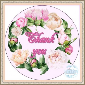 Наклейка круглая -11 Thank you