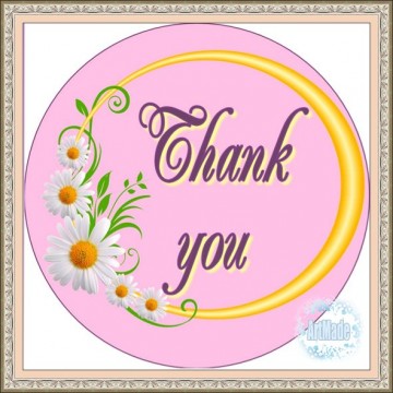Наклейка круглая -12 Thank you