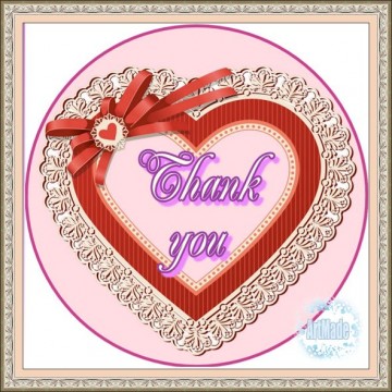 Наклейка круглая -14 Thank you