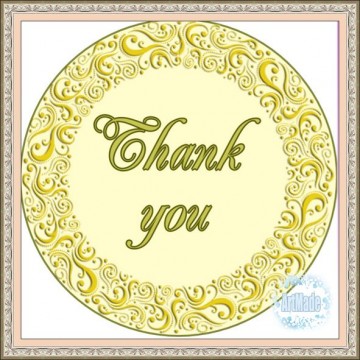 Наклейка круглая -2 Thank you
