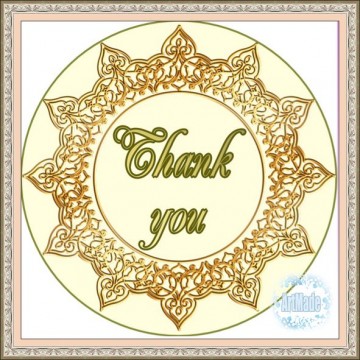 Наклейка круглая -3 Thank you