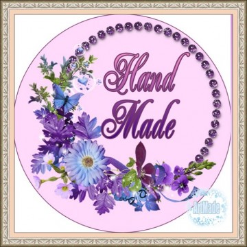 Наклейка круглая -4 Hand Made
