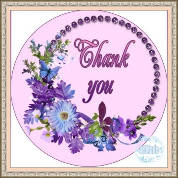 Наклейка круглая -4 Thank you
