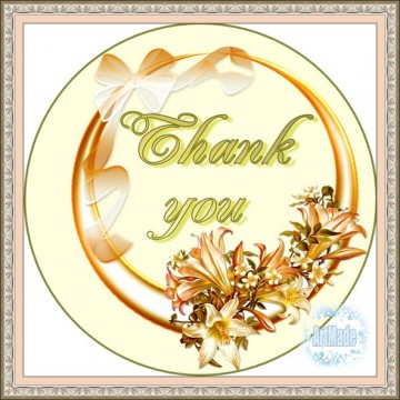 Наклейка круглая -9 Thank you