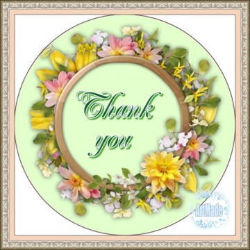 Наклейка круглая -7 Thank you