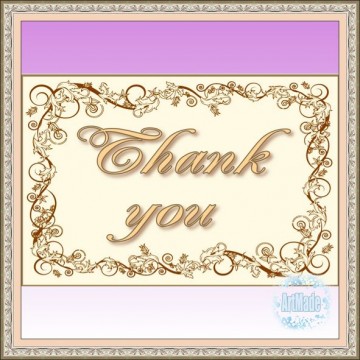Наклейка прямоугольная -1 Thank you