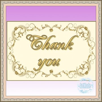 Наклейка прямоугольная -6 Thank you